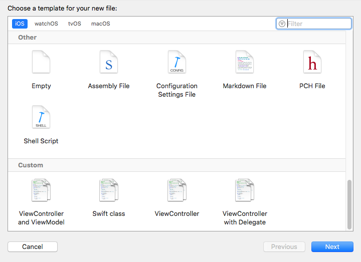Custom Xcode templates