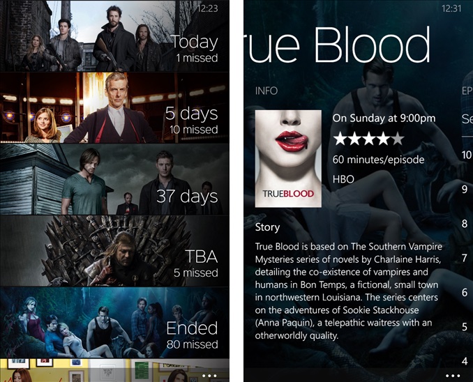 TvTime for Windows Phone