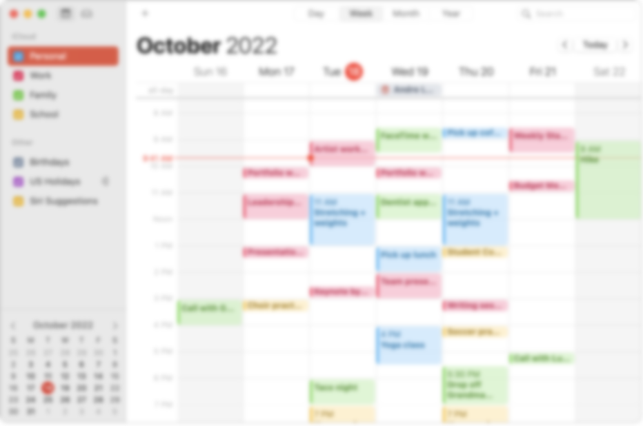 My calendar full of meetings