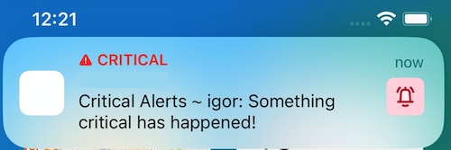 Critical Alert received