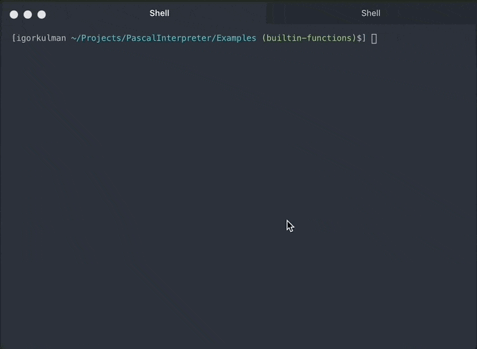 Interpreting a Pascal program